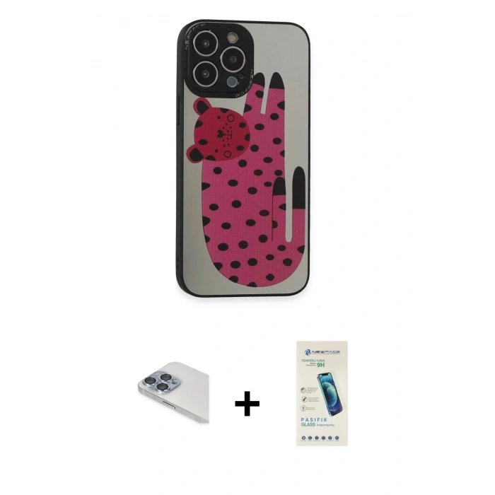 MARSİLYAN™- iPhone 13 Pro Max Kılıf Odak Klasik Serisi - Şeffaf Pasifik Cam Ekran Koruyucu + Pers Alüminyum Kamera Lens - SABE