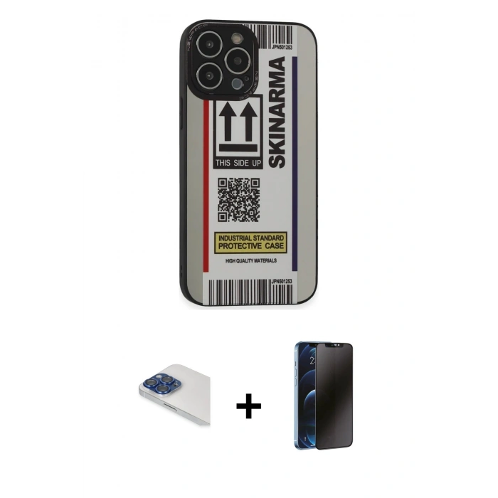 MARSİLYAN™- iPhone 13 Pro Max Kılıf Odak Klasik Serisi - Siyah 3D Antistatik Hayalet Cam Ekran Koruyucu + Pers Alüminyum Kamera Lens - LT