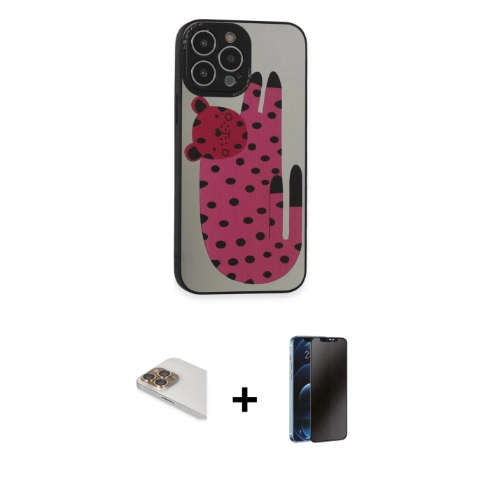 MARSİLYAN™- iPhone 13 Pro Max Kılıf Odak Klasik Serisi - Siyah 3D Antistatik Hayalet Cam Ekran Koruyucu + Pers Alüminyum Kamera Lens - GD