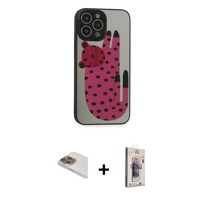 MARSİLYAN™- iPhone 13 Pro Max Kılıf Odak Klasik Serisi - Siyah Bilvis 3D Cam Ekran Koruyucu + Pers Alüminyum Kamera Lens - GD