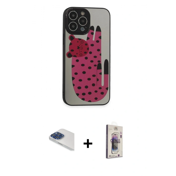 MARSİLYAN™- iPhone 13 Pro Max Kılıf Odak Klasik Serisi - Siyah Bilvis 3D Cam Ekran Koruyucu + Pers Alüminyum Kamera Lens - LT