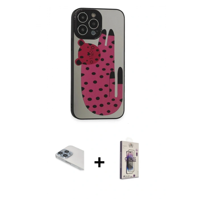 MARSİLYAN™- iPhone 13 Pro Max Kılıf Odak Klasik Serisi - Siyah Bilvis 3D Cam Ekran Koruyucu + Pers Alüminyum Kamera Lens - SABE