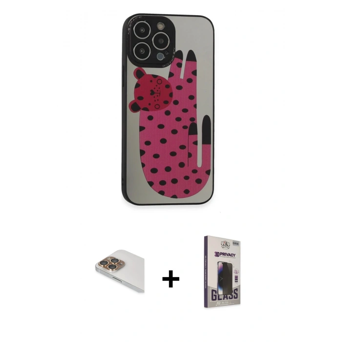 MARSİLYAN™- iPhone 13 Pro Max Kılıf Odak Klasik Serisi - Siyah Bilvis Hayalet Cam Ekran Koruyucu + Pers Alüminyum Kamera Lens - GD