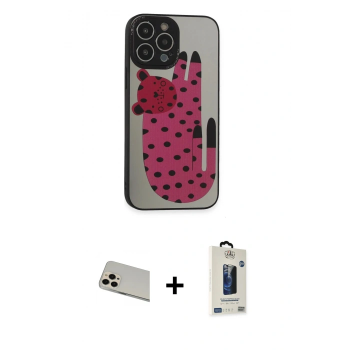 MARSİLYAN™- iPhone 13 Pro Max Kılıf Odak Klasik Serisi - Siyah Bilvis Hayalet Cam Ekran Koruyucu + Rainbow Kamera Lens Koruma Cam - REGD