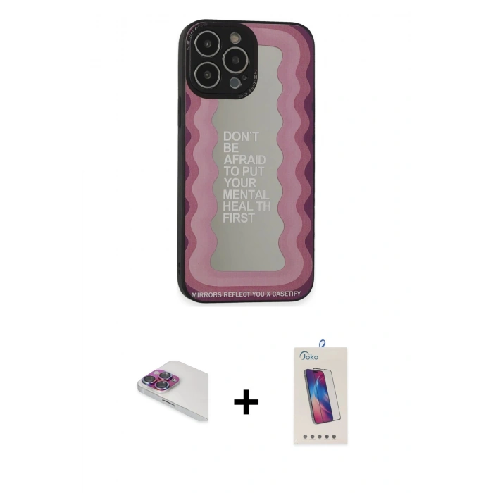 MARSİLYAN™- iPhone 13 Pro Max Kılıf Odak Klasik Serisi - Siyah Joko 5D Cam + Pers Alüminyum Kamera Lens - GI