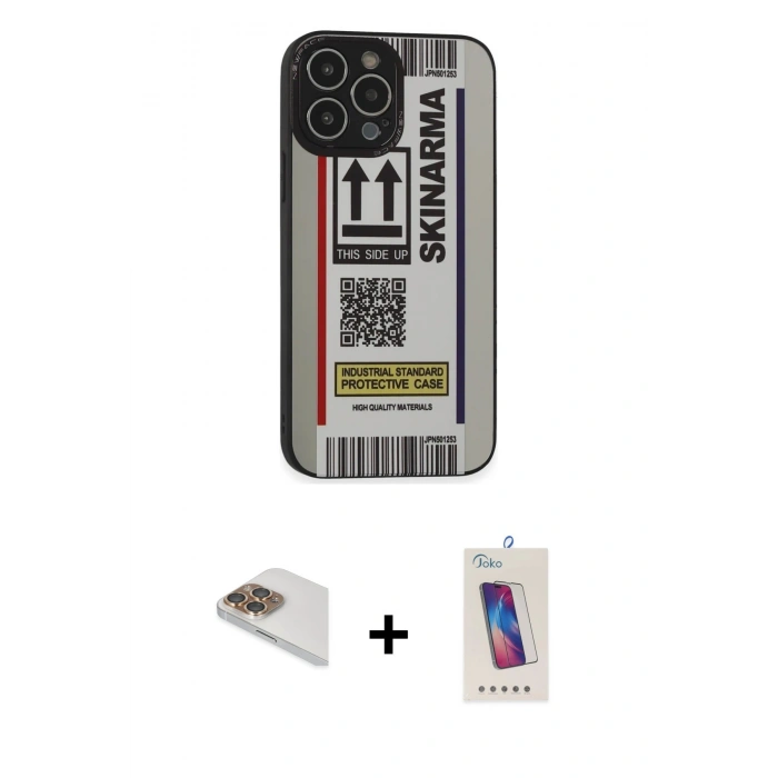 MARSİLYAN™- iPhone 13 Pro Max Kılıf Odak Klasik Serisi - Siyah Joko 5D Cam + Pers Alüminyum Kamera Lens - GD