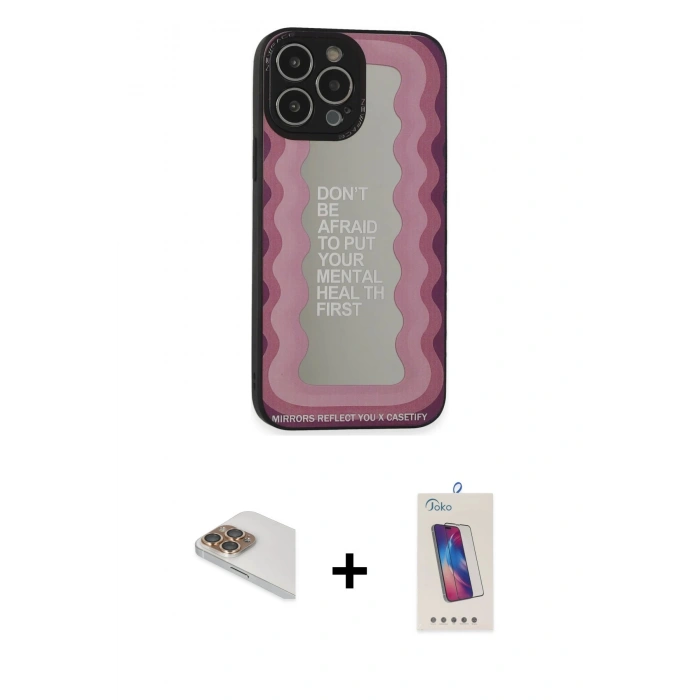 MARSİLYAN™- iPhone 13 Pro Max Kılıf Odak Klasik Serisi - Siyah Joko 5D Cam + Pers Alüminyum Kamera Lens - GD