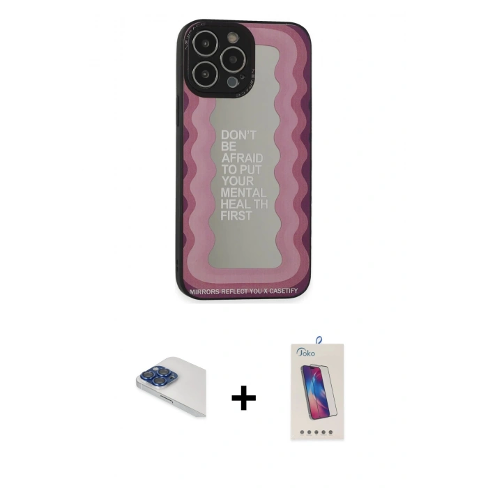 MARSİLYAN™- iPhone 13 Pro Max Kılıf Odak Klasik Serisi - Siyah Joko 5D Cam + Pers Alüminyum Kamera Lens - LT