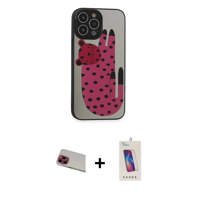 MARSİLYAN™- iPhone 13 Pro Max Kılıf Odak Klasik Serisi - Siyah Joko 5D Cam + Rainbow Kamera Lens Koruma Cam - KI