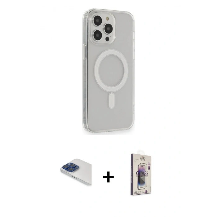 MARSİLYAN™- iPhone 13 Pro Max Kılıf Pusula Çizgi Koleksiyonu - Siyah Bilvis 3D Cam Ekran Koruyucu + Pers Alüminyum Kamera Lens - LT