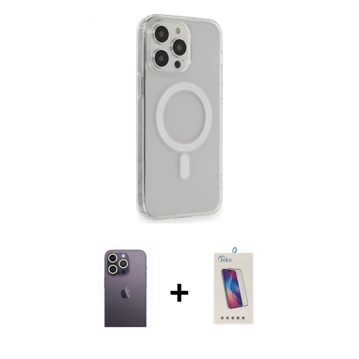 MARSİLYAN™- iPhone 13 Pro Max Kılıf Pusula Çizgi Koleksiyonu - Siyah Joko 5D Cam + Neon Fosforlu Kamera Lens - BZ