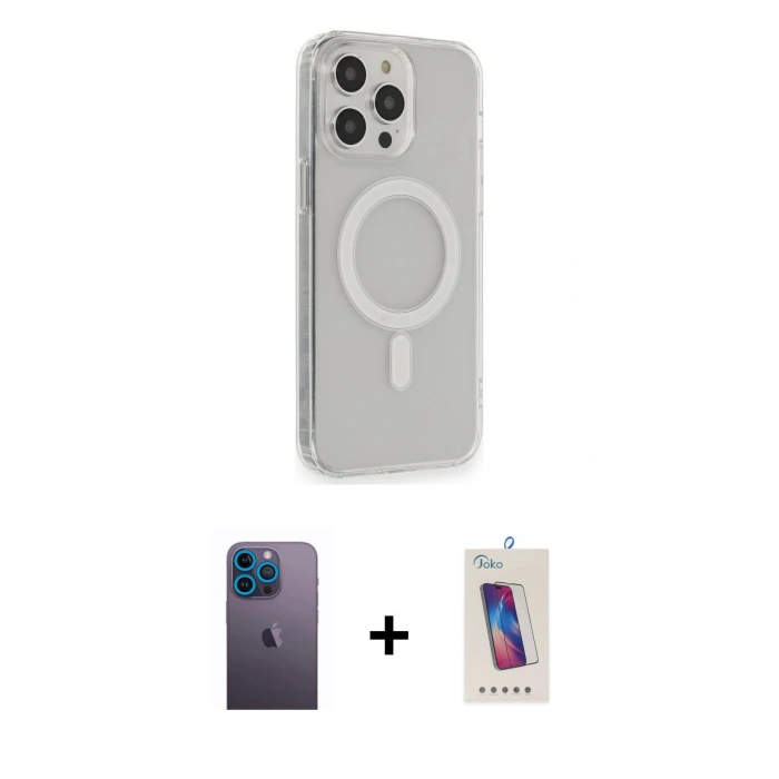 MARSİLYAN™- iPhone 13 Pro Max Kılıf Pusula Çizgi Koleksiyonu - Siyah Joko 5D Cam + Neon Fosforlu Kamera Lens - MI