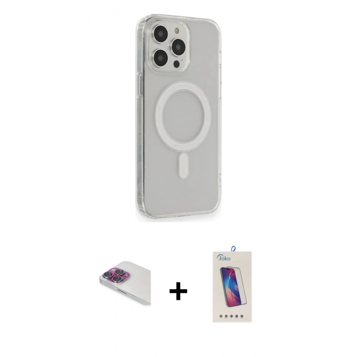 MARSİLYAN™- iPhone 13 Pro Max Kılıf Pusula Çizgi Koleksiyonu - Siyah Joko 5D Cam + Pers Alüminyum Kamera Lens - GI