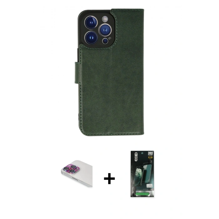 MARSİLYAN™- iPhone 13 Pro Max Kılıf Siluet Işık Serisi - Şeffaf 360 Full Body Arka Koruyucu + Pers Alüminyum Kamera Lens - GI