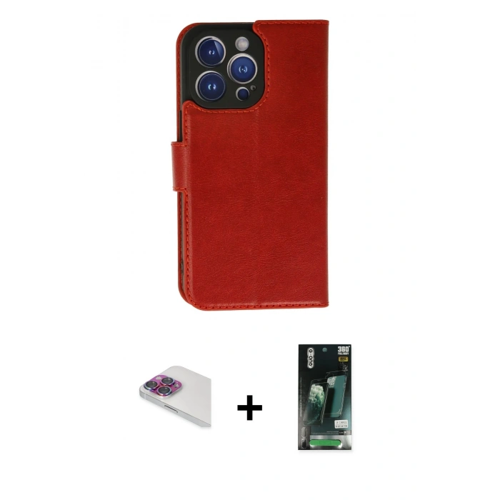 MARSİLYAN™- iPhone 13 Pro Max Kılıf Siluet Işık Serisi - Şeffaf 360 Full Body Arka Koruyucu + Pers Alüminyum Kamera Lens - GI