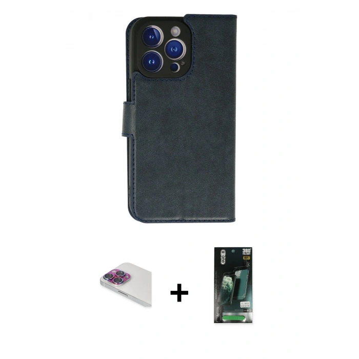 MARSİLYAN™- iPhone 13 Pro Max Kılıf Siluet Işık Serisi - Şeffaf 360 Full Body Arka Koruyucu + Pers Alüminyum Kamera Lens - GI