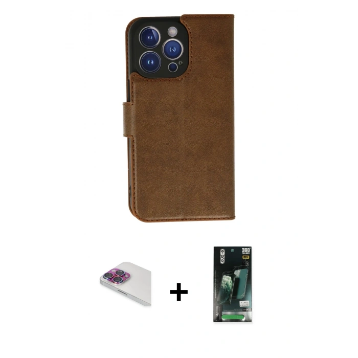 MARSİLYAN™- iPhone 13 Pro Max Kılıf Siluet Işık Serisi - Şeffaf 360 Full Body Arka Koruyucu + Pers Alüminyum Kamera Lens - GI