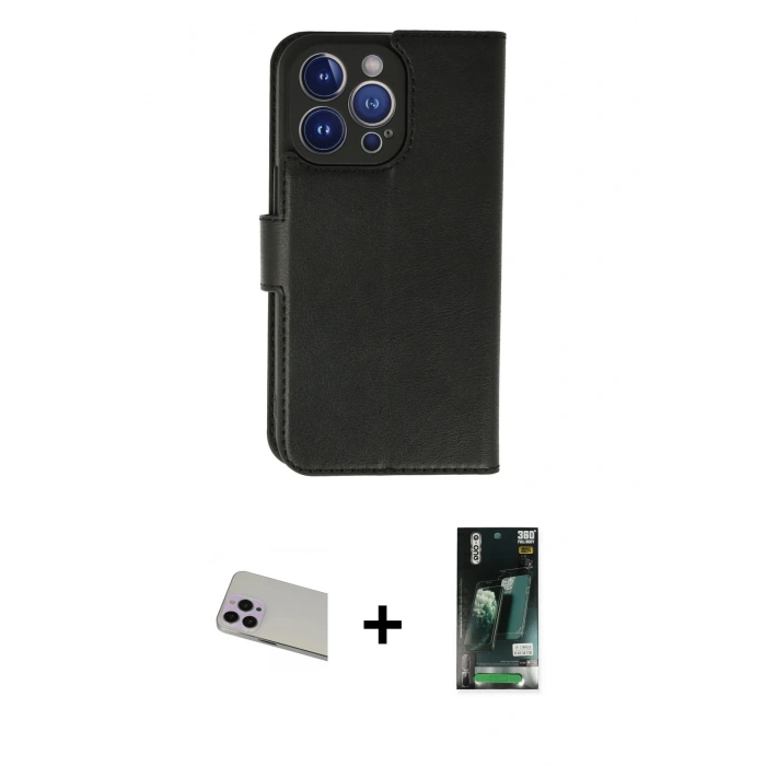MARSİLYAN™- iPhone 13 Pro Max Kılıf Siluet Işık Serisi - Şeffaf 360 Full Body Arka Koruyucu + Rainbow Kamera Lens Koruma Cam - MR