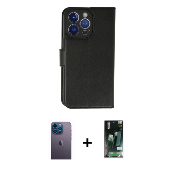 MARSİLYAN™- iPhone 13 Pro Max Kılıf Siluet Işık Serisi - Şeffaf 360 Full Body Arka Koruyucu + Neon Fosforlu Kamera Lens - MI