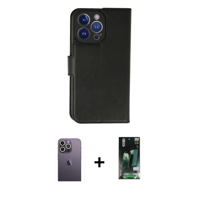 MARSİLYAN™- iPhone 13 Pro Max Kılıf Siluet Işık Serisi - Şeffaf 360 Full Body Arka Koruyucu + Neon Fosforlu Kamera Lens - BZ