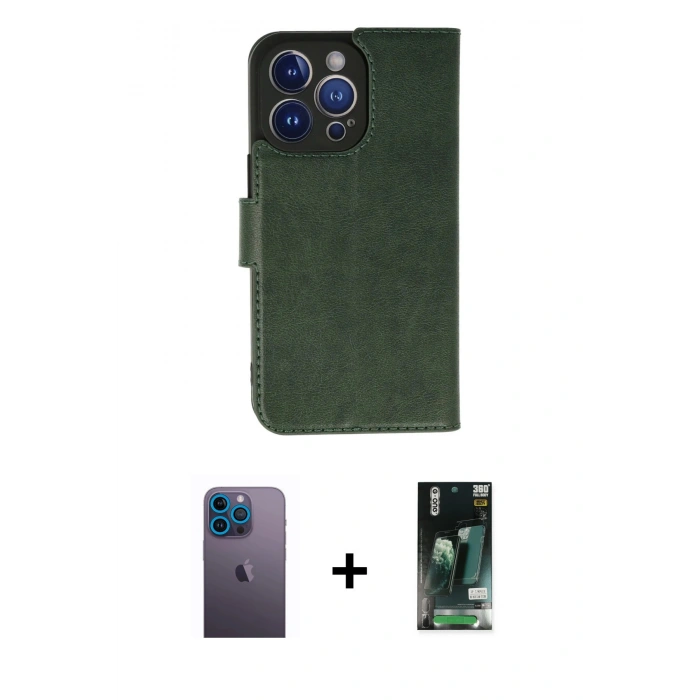 MARSİLYAN™- iPhone 13 Pro Max Kılıf Siluet Işık Serisi - Şeffaf 360 Full Body Arka Koruyucu + Neon Fosforlu Kamera Lens - MI