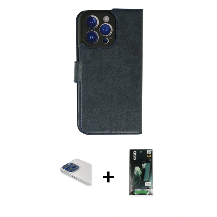 MARSİLYAN™- iPhone 13 Pro Max Kılıf Siluet Işık Serisi - Şeffaf 360 Full Body Arka Koruyucu + Pers Alüminyum Kamera Lens - LT