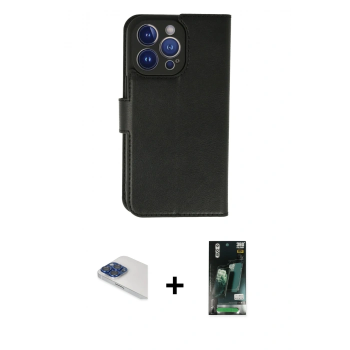 MARSİLYAN™- iPhone 13 Pro Max Kılıf Siluet Işık Serisi - Şeffaf 360 Full Body Arka Koruyucu + Pers Alüminyum Kamera Lens - LT