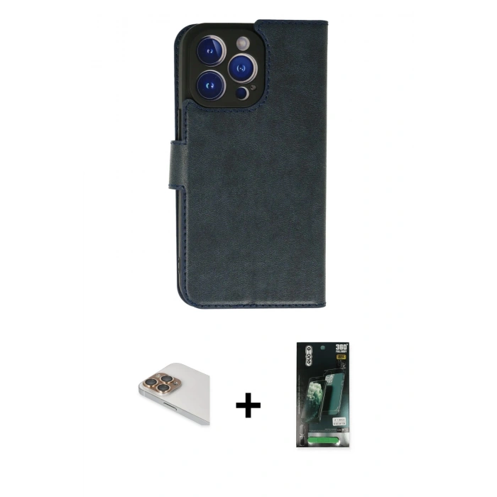 MARSİLYAN™- iPhone 13 Pro Max Kılıf Siluet Işık Serisi - Şeffaf 360 Full Body Arka Koruyucu + Pers Alüminyum Kamera Lens - GD