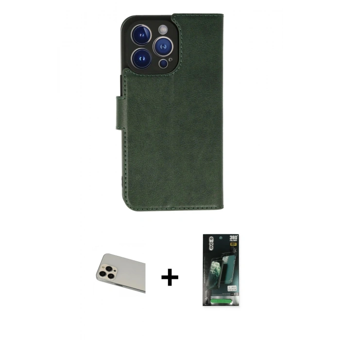 MARSİLYAN™- iPhone 13 Pro Max Kılıf Siluet Işık Serisi - Şeffaf 360 Full Body Arka Koruyucu + Rainbow Kamera Lens Koruma Cam - REGD