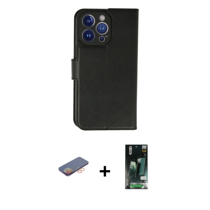 MARSİLYAN™- iPhone 13 Pro Max Kılıf Siluet Işık Serisi - Şeffaf 360 Full Body Arka Koruyucu + Turuncu Renkli Kamera Lens Koruma Cam