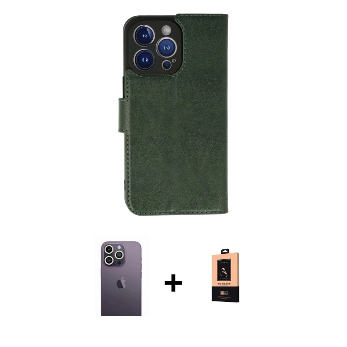 MARSİLYAN™- iPhone 13 Pro Max Kılıf Siluet Işık Serisi - Şeffaf Maxco Cam Ekran Koruyucu + Beyaz Neon Fosforlu Kamera Lens
