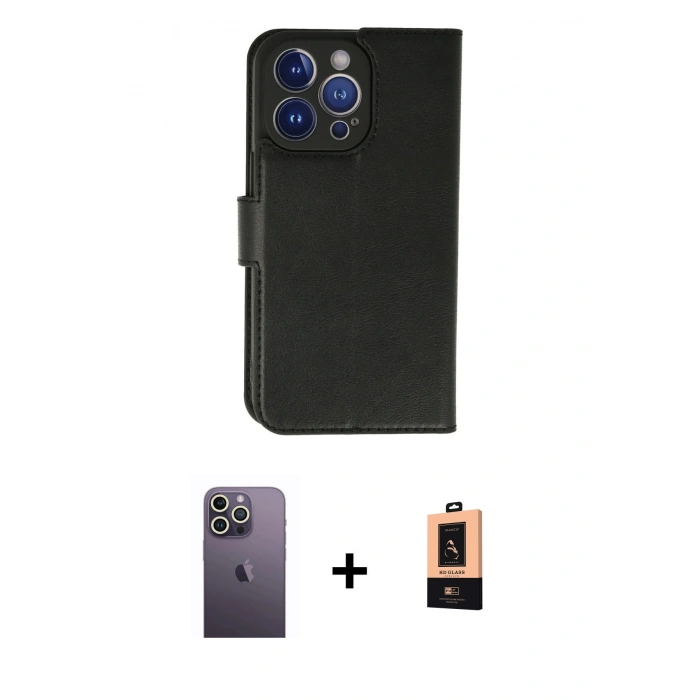 MARSİLYAN™- iPhone 13 Pro Max Kılıf Siluet Işık Serisi - Şeffaf Maxco Cam Ekran Koruyucu + Beyaz Neon Fosforlu Kamera Lens