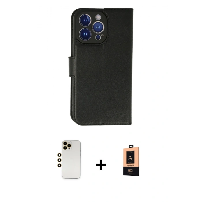 MARSİLYAN™- iPhone 13 Pro Max Kılıf Siluet Işık Serisi - Şeffaf Maxco Cam Ekran Koruyucu + Shine Kamera Lens - GD