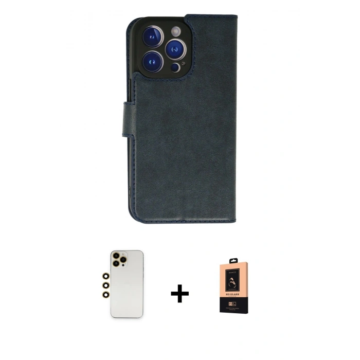 MARSİLYAN™- iPhone 13 Pro Max Kılıf Siluet Işık Serisi - Şeffaf Maxco Cam Ekran Koruyucu + Shine Kamera Lens - GD