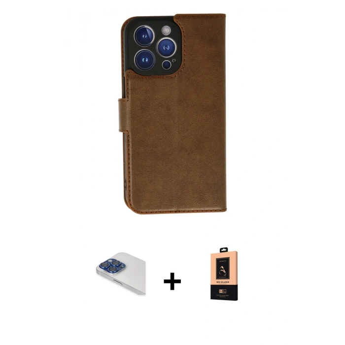 MARSİLYAN™- iPhone 13 Pro Max Kılıf Siluet Işık Serisi - Şeffaf Maxco Cam Ekran Koruyucu + Lacivert Pers Alüminyum Kamera Lens