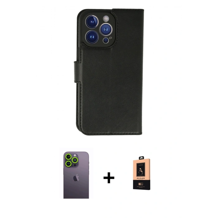 MARSİLYAN™- iPhone 13 Pro Max Kılıf Siluet Işık Serisi - Şeffaf Maxco Cam Ekran Koruyucu + Neon Fosforlu Kamera Lens - YL