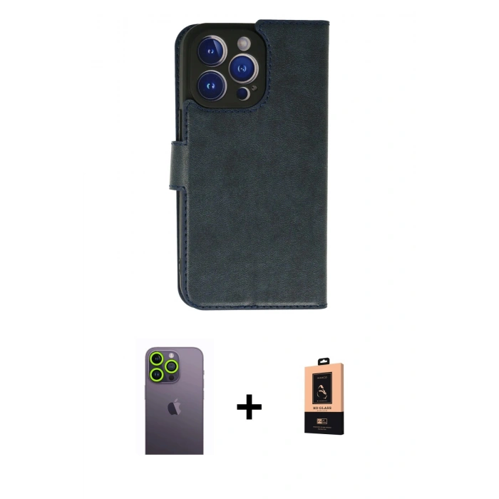 MARSİLYAN™- iPhone 13 Pro Max Kılıf Siluet Işık Serisi - Şeffaf Maxco Cam Ekran Koruyucu + Neon Fosforlu Kamera Lens - YL