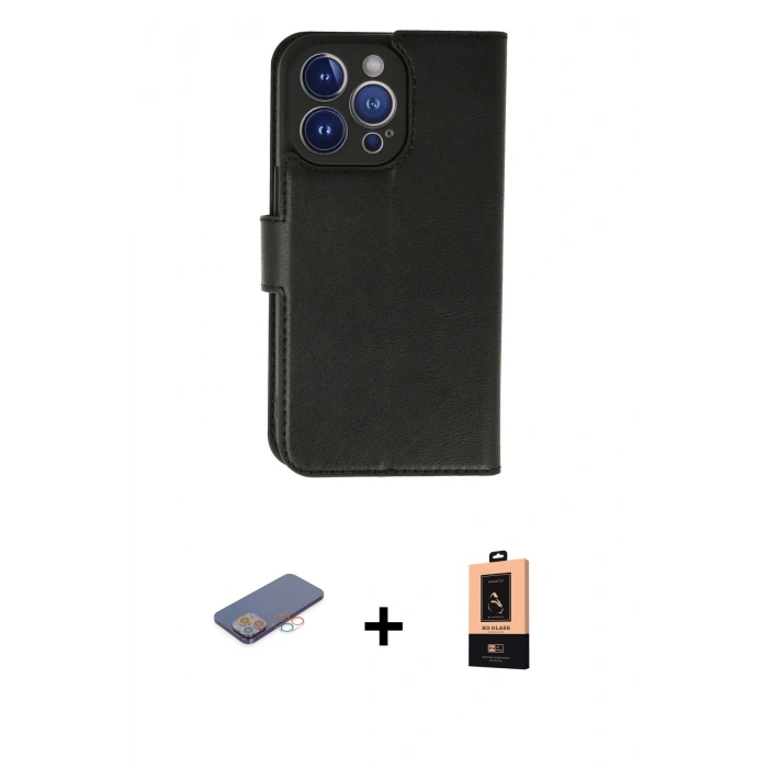 MARSİLYAN™- iPhone 13 Pro Max Kılıf Siluet Işık Serisi - Şeffaf Maxco Cam Ekran Koruyucu + Renkli Kamera Lens Koruma Cam - PE