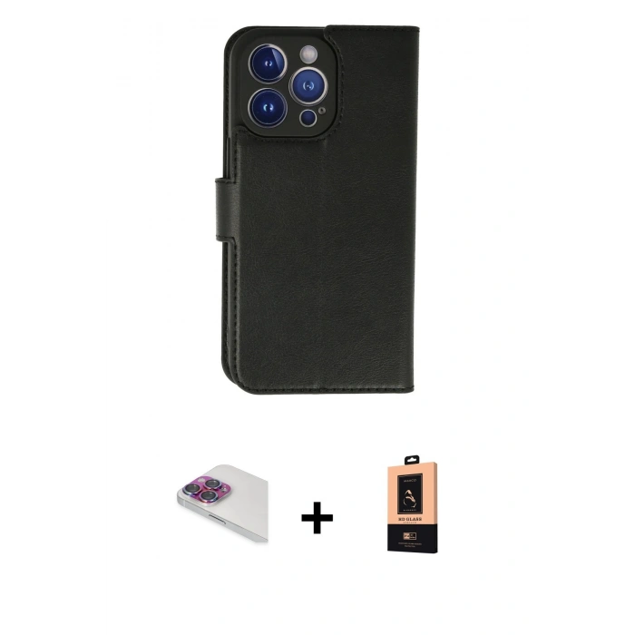 MARSİLYAN™- iPhone 13 Pro Max Kılıf Siluet Işık Serisi - Şeffaf Maxco Cam Ekran Koruyucu + Pers Alüminyum Kamera Lens - GI