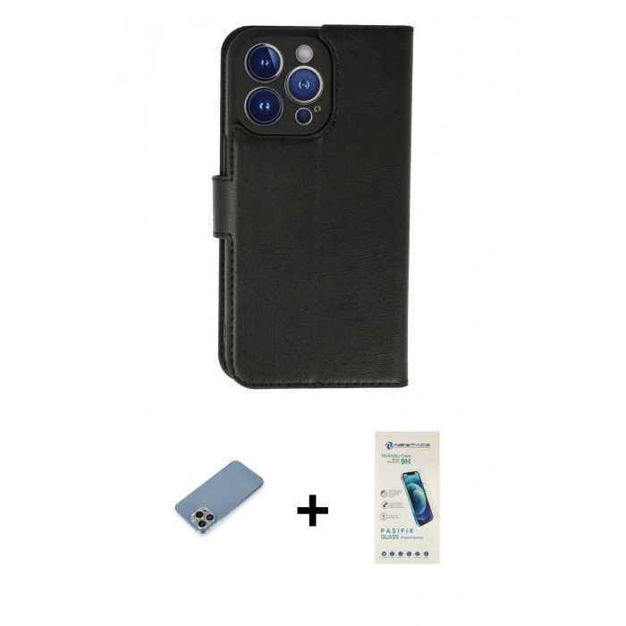 MARSİLYAN™- iPhone 13 Pro Max Kılıf Siluet Işık Serisi - Şeffaf Pasifik Cam Ekran Koruyucu + Shine Kamera Lens Koruma Cam - GI