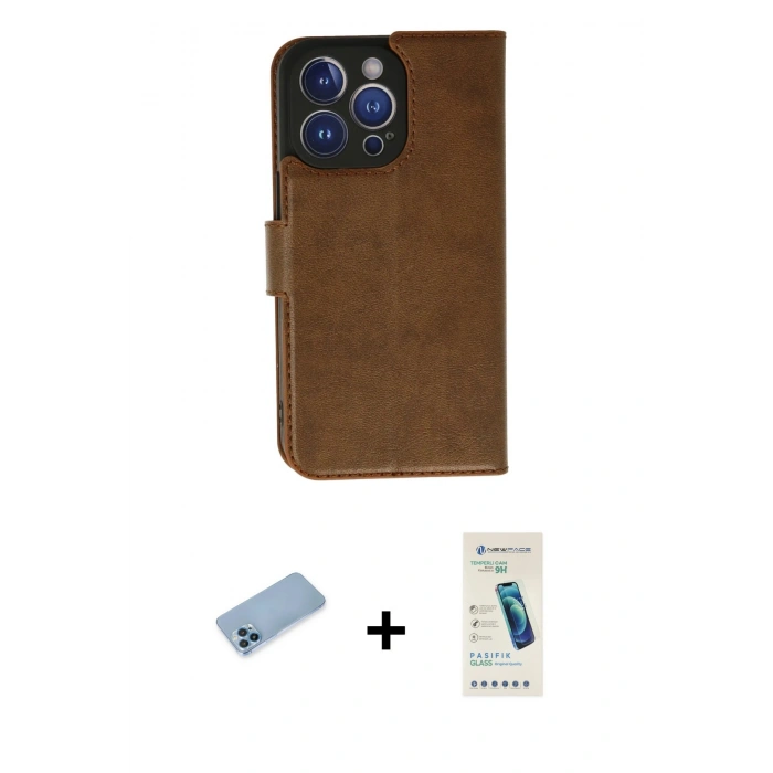 MARSİLYAN™- iPhone 13 Pro Max Kılıf Siluet Işık Serisi - Şeffaf Pasifik Cam Ekran Koruyucu + Shine Kamera Lens Koruma Cam - MI