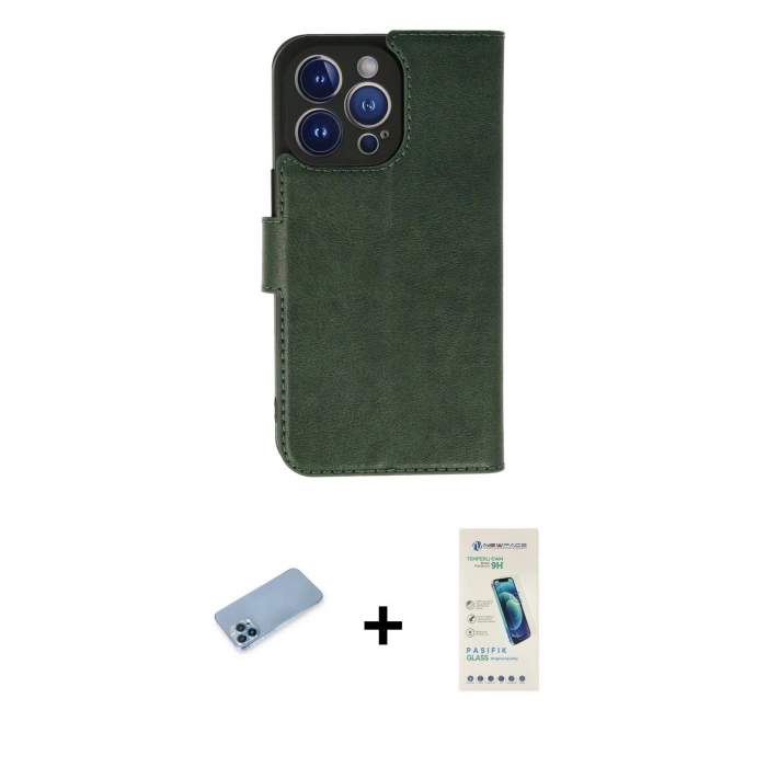 MARSİLYAN™- iPhone 13 Pro Max Kılıf Siluet Işık Serisi - Şeffaf Pasifik Cam Ekran Koruyucu + Shine Kamera Lens Koruma Cam - MI