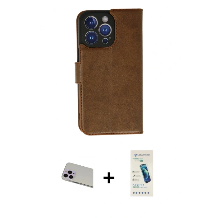 MARSİLYAN™- iPhone 13 Pro Max Kılıf Siluet Işık Serisi - Şeffaf Pasifik Cam Ekran Koruyucu + Mor Rainbow Kamera Lens Koruma Cam