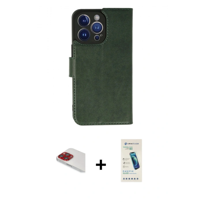 MARSİLYAN™- iPhone 13 Pro Max Kılıf Siluet Işık Serisi - Şeffaf Pasifik Cam Ekran Koruyucu + Pers Alüminyum Kamera Lens - KI