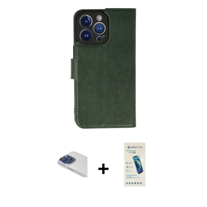 MARSİLYAN™- iPhone 13 Pro Max Kılıf Siluet Işık Serisi - Şeffaf Pasifik Cam Ekran Koruyucu + Pers Alüminyum Kamera Lens - LT
