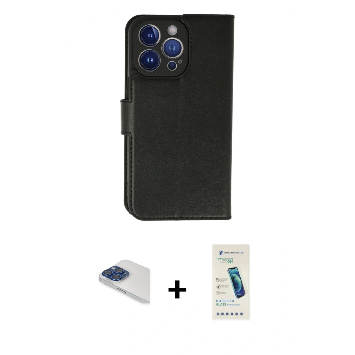 MARSİLYAN™- iPhone 13 Pro Max Kılıf Siluet Işık Serisi - Şeffaf Pasifik Cam Ekran Koruyucu + Pers Alüminyum Kamera Lens - LT