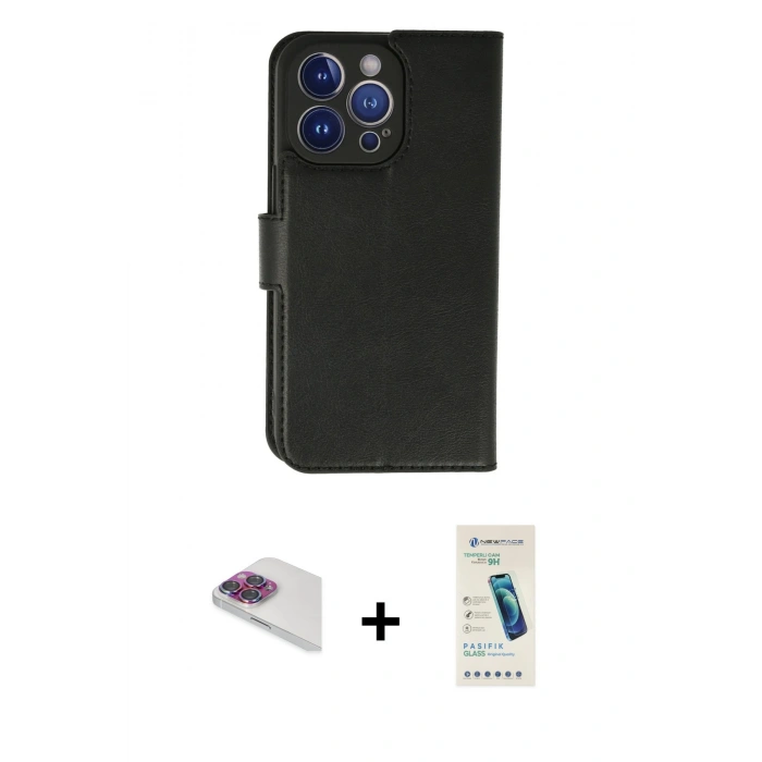MARSİLYAN™- iPhone 13 Pro Max Kılıf Siluet Işık Serisi - Şeffaf Pasifik Cam Ekran Koruyucu + Pers Alüminyum Kamera Lens - GI