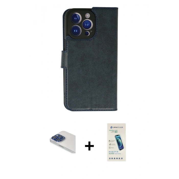 MARSİLYAN™- iPhone 13 Pro Max Kılıf Siluet Işık Serisi - Şeffaf Pasifik Cam Ekran Koruyucu + Pers Alüminyum Kamera Lens - LT
