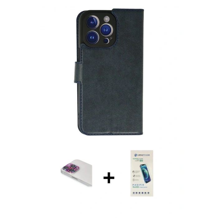 MARSİLYAN™- iPhone 13 Pro Max Kılıf Siluet Işık Serisi - Şeffaf Pasifik Cam Ekran Koruyucu + Pers Alüminyum Kamera Lens - GI