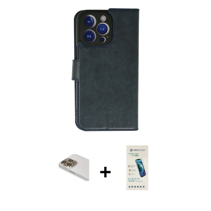 MARSİLYAN™- iPhone 13 Pro Max Kılıf Siluet Işık Serisi - Şeffaf Pasifik Cam Ekran Koruyucu + Pers Alüminyum Kamera Lens - GD